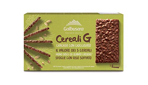 Galbusera Cereali G Crackers Puffreis mit Schokolade überzogen snack 150g Die Packung enthält 5 Portionen von 2 Crackern von Galbusera
