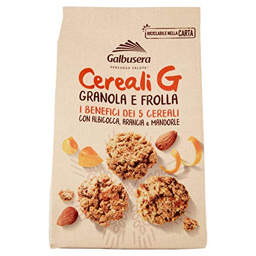 Galbusera Cereali G Granola e Frolla Shortbread-Kekse mit Müsli und Obst mit Aprikose, Orange und Mandeln cookies biscuits 300g von Galbusera