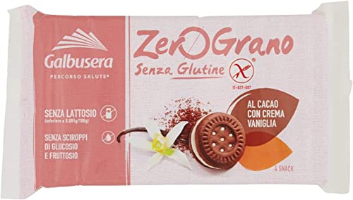 Galbusera zero grano Frollini Kakao Mit Vanillecreme 160g glutenfrei 4 Snack von Galbusera