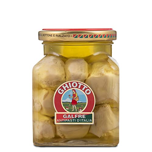 Ghiotto, Galfré Antipasti d'Italia, Ganze Artischocken in Öl, ideal für Aperitifs, Vorspeisen oder leckere Rezepte, 290 g-Format Ghiotto, Galfré Antipasti d'Italia, Ganze Artischocken in Öl, ideal für Aperitifs, Vorspeisen oder leckere Rezepte, 290 g-Format von Galfrè