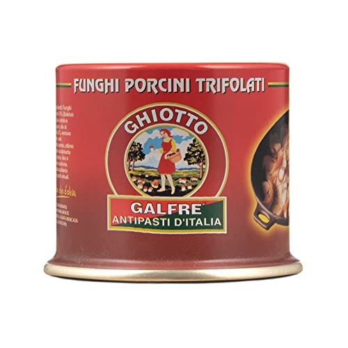 Ghiotto, Galfré Antipasti d'Italia, Getrüffelte Steinpilze, Fertiggericht mit Steinpilzscheiben, Ideal als herzhafte Zutat und für Beilagen, 6x120 g-Format Ghiotto, Galfré Antipasti d'Italia, Getrüffelte Steinpilze, Fertiggericht mit Steinpilzscheiben, Ideal als herzhafte Zutat und für Beilagen, 6x120 g-Format von Galfrè