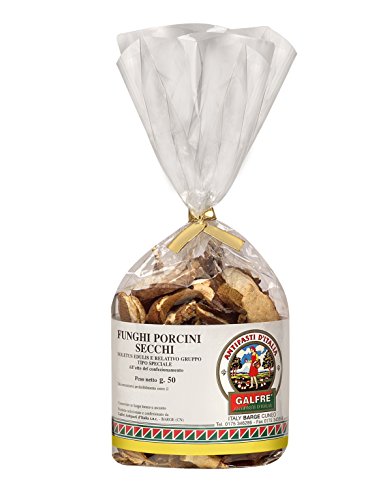 Ghiotto, Galfré Antipasti d'Italia, Getrocknete Steinpilze, Spezialverpackung Beutel, Ideal als Würzmittel, für Beilagen, Risotto und Saucen, 50 g-Format von GHIOTTO GALFRE' ANTIPASTI D'ITALIA