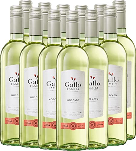 Moscato von Gallo Family - Weißwein 12x 0,75l VINELLO - 12er - Weinpaket inkl. kostenlosem VINELLO.weinausgießer von Gallo Family Vineyards