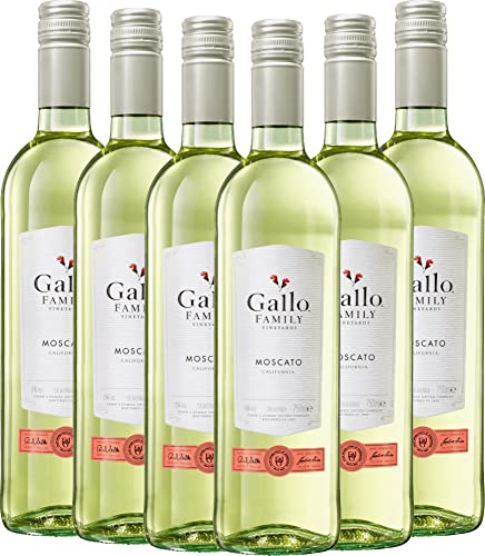 Moscato von Gallo Family - Weißwein 6x 0,75l VINELLO - 6er - Weinpaket inkl. kostenlosem VINELLO.weinausgießer von Gallo Family Vineyards