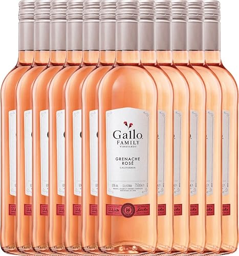 VINELLO 12er Weinpaket Rotwein - Grenache Rosé 2021 - Gallo Family mit einem VINELLO.weinausgießer | 12 x 0,75 Liter von Gallo Family Vineyards