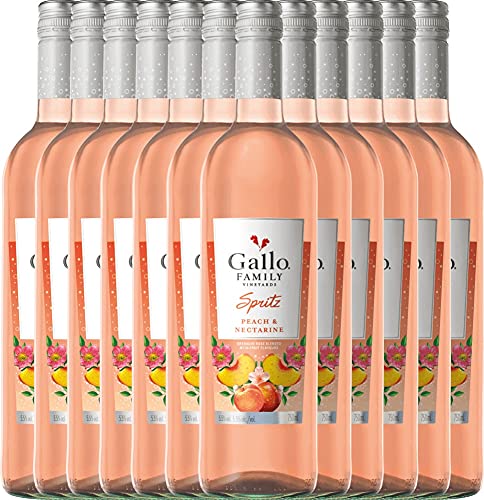 VINELLO 12er Weinpaket - Spritz Pfirsich Nektarine - Gallo Family mit einem VINELLO.weinausgießer | | 12 x 0,75 Liter von Gallo Family Vineyards