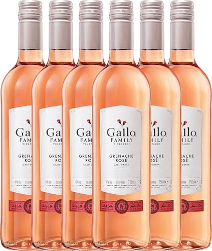 VINELLO 6er Weinpaket Rotwein - Grenache Rosé 2021 - Gallo Family mit einem VINELLO.weinausgießer | 6 x 0,75 Liter von Gallo Family Vineyards