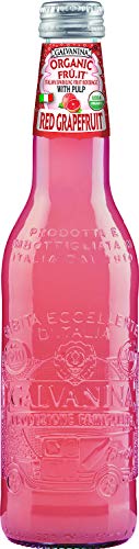 Galvanina - Rote Grapefruit mit Zellstoff – Premium Bio-italienisches funkelndes Fruchtgetränk – 355 ml (12 Glasflaschen) von Galvanina
