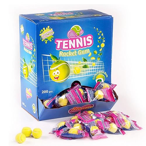 200 Stück Mega-Packung Tennisball-Kaugummi |leckere Kaubonbons |Champion-Geschenk|Winning Serve| für endlosen Kauspaß. von Gama