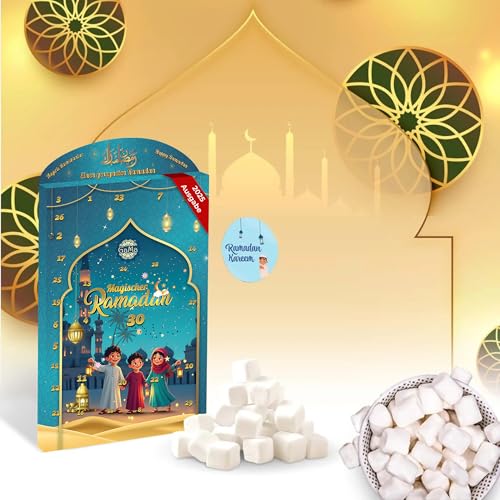 Eid Mubarak Kalender 2025 | Countdown Eid Kalender | Marshmallows 1 kg | 30 Tage Countdown Kalender | Geschenke für Kinder voller Spielzeug, Süßigkeiten und Quizze Eid Mubarak Kalender 2025 | Countdown Eid Kalender | Marshmallows 1 kg | 30 Tage Countdown Kalender | Geschenke für Kinder voller Spielzeug, Süßigkeiten und Quizze von Gama