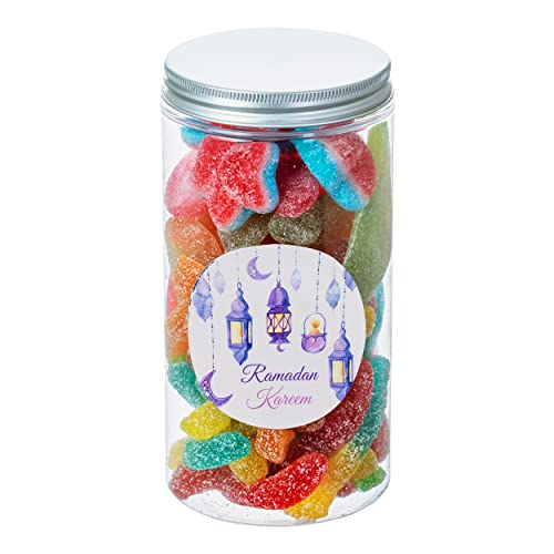 Fizzy Fruchtgummi Geschenkbox 450g | Ramadan Sticker Wählbar | Kindergeshenke | Süßigkeiten (Ramadan-Kareem Sticker - Deutsche Version) von Gama