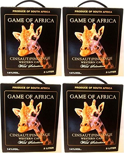 4 x GAME OF AFRICA CINSAUT PINOTAGE Bag in Box 3l 14% Incl. Goodie von Flensburger Handel von Game of Africa