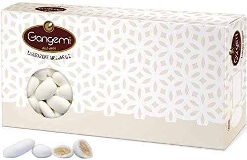 Gangemi Confetti - Feine Hochzeitsmandeln Klassische italienische Hochzeit Gastgeschenke - ZuckerMandeln aus Sizilien (ca 280 Stück) Weiß - 1 kg von Gangemi