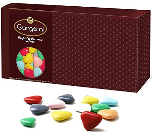 Gangemi Cuoricini - 1kg Feine Hochzeit Schokoherzen Schokoladendragées Mischfarben von Gangemi
