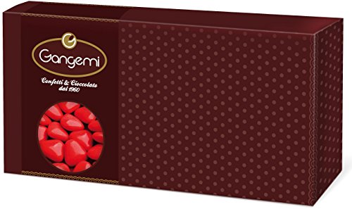 Gangemi Cuoricini - 1kg Feine Hochzeit Schokoherzen Schokoladendragées - Rot von Gangemi