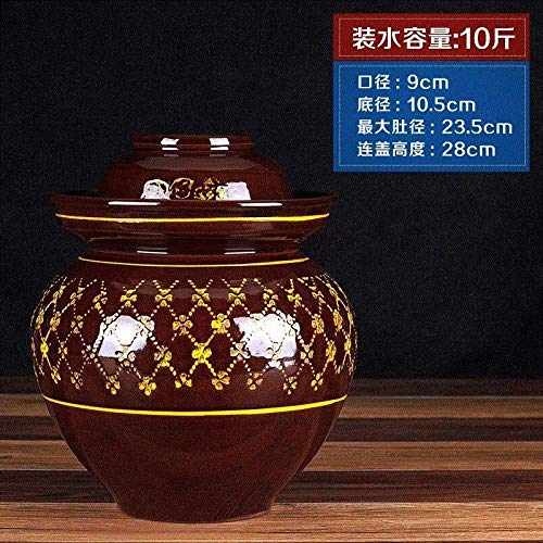 Gangkun Steingut Essiggurken Haushalts Essiggurken Sichuan Küchenkeramik Kleines saures Gemüse Sauerkraut Jar Jar Jar Seal 10 kg von Gangkun