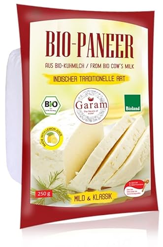 Garam Bio-zertifizierter Paneer (Frischkäse aus Bio-Zutaten) 100% Organic Indian Cheese - 250g von Garam