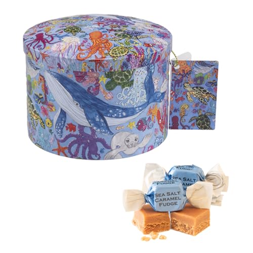Gardiners of Scotland | Fudge Metalldose Aquarium Dekor | Englische Fudge-Süßigkeiten, gesalzenes Karamell – 200 g | Fudge Can Marine-Drucke von Gardiner's of Scotland