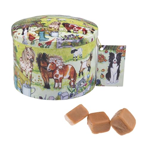 Gardiners of Scotland | Fudge Metalldose Bauernhaus Dekor | Englische Fudge-Bonbons, Sahnemilch – 200 g | Vanille-Fudge-Dose mit Tiermotiven Gardiners of Scotland | Fudge Metalldose Bauernhaus Dekor | Englische Fudge-Bonbons, Sahnemilch – 200 g | Vanille-Fudge-Dose mit Tiermotiven von Gardiner's of Scotland