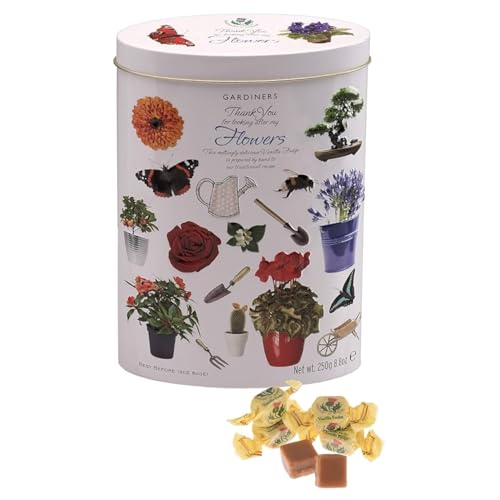 Gardiners of Scotland | Fudge Metalldose Gartendekoration | Englische Fudge-Bonbons Butter und Vanille - 250 Gr | Vanille-Fudge-Dose bedruckt Blumen Gardiners of Scotland | Fudge Metalldose Gartendekoration | Englische Fudge-Bonbons Butter und Vanille - 250 Gr | Vanille-Fudge-Dose bedruckt Blumen von Gardiner's of Scotland