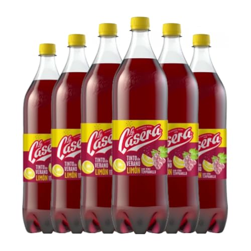 Getränke und Mixer La Casera Tinto de Verano Limón PET Spezielle Flasche 1,5 L (Karton mit 6 Spezielle Flasche von 1,5 L) von Gaseosas La Casera
