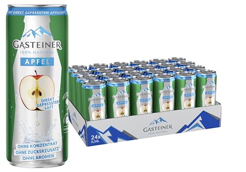 Gasteiner 100% natural | 330ml Dosen | prickelndes Wasser mit frischem Apfelsaft | Kohlensäurehaltig | Erfrische deine Sinne | inkl. 6€ Pfand/Tray Gasteiner 100% natural | 330ml Dosen | prickelndes Wasser mit frischem Apfelsaft | Kohlensäurehaltig | Erfrische deine Sinne | inkl. 6€ Pfand/Tray von GASTEINER