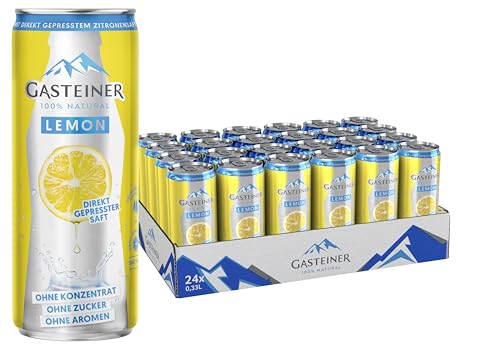 Gasteiner 100% natural | 330ml Dosen | prickelndes Wasser mit frischem Zitronensaft | Kohlensäurehaltig | Erfrische deine Sinne | inkl. 6€ Pfand/Tray (3 x 24er Pack) Gasteiner 100% natural | 330ml Dosen | prickelndes Wasser mit frischem Zitronensaft | Kohlensäurehaltig | Erfrische deine Sinne | inkl. 6€ Pfand/Tray (3 x 24er Pack) von GASTEINER