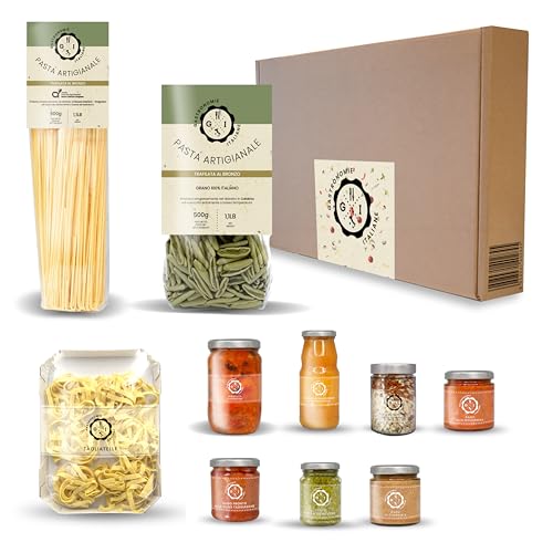 Gastronomie Italiane, Box Primi Piatti, 10 Stück, italienische Gourmetprodukte, Handwerk, Gläser, 5200 g, lange Haltbarkeit, Geschenkbox von Gastronomie Italiane