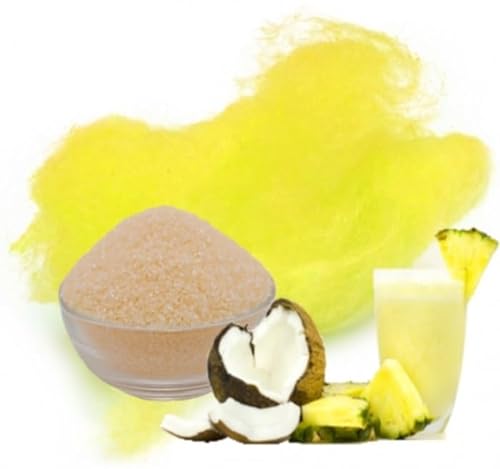 100g Pina Colada Zucker für Zuckerwatte Aromazucker Farbzucker Gelb für die Zuckerwattemaschine mit Zuckerwattezucker von Gaumenshop