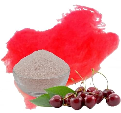 Zuckerwatte Zucker mit Geschmack Kirsche Rot farbiger Aromazucker 250g für die Zuckerwattemaschine von Gaumenshop
