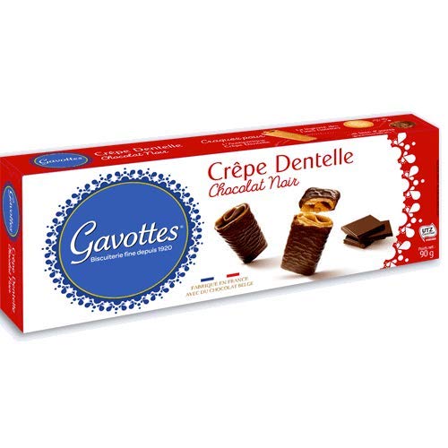 Gavottes - Waffelröllchen (Crêpe Dentelles) mit Zartbitterschokolade 90 g von Gavottes