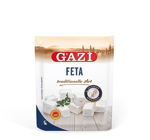 Gazi Feta in Vakuumverpackung - 10x 150g Vakuum - Schafkäse Schafskäse Fetakäse Schaf Käse Sheep Cheese Griechenland 43% Fett i.Tr. mikrobielles Lab vegetarisch glutenfrei Halal, zu Salat Börek von Gazi