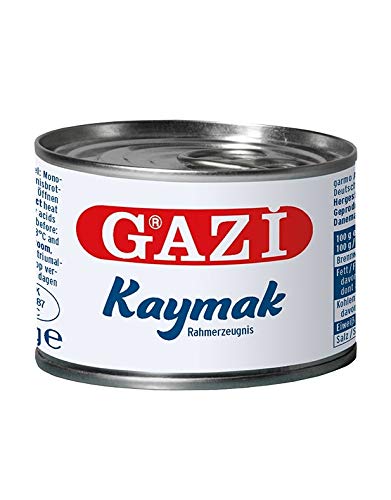 Gazi Kaymak Rahmerzeugnis - 12x 155g Dose - Rahmprodukt Schichtsahne 23% Fett i.Tr. aus 100% Kuhmilch wärmebehandelt vegetarisch von Gazi