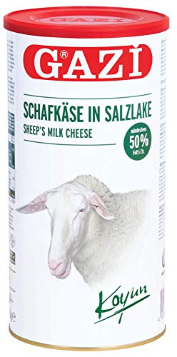 Gazi Schafskäse in Salzlake - 2x 800gramm Metalldose - Schafkäse Schaf Käse Sheep cheese Koyun peyniri 50% Fett i.Tr. aus 100% Schafmilch, Salzlake, mikrobielles Lab, vegetarisch, Halal, glutenfrei Gazi Schafskäse in Salzlake - 2x 800gramm Metalldose - Schafkäse Schaf Käse Sheep cheese Koyun peyniri 50% Fett i.Tr. aus 100% Schafmilch, Salzlake, mikrobielles Lab, vegetarisch, Halal, glutenfrei von Gazi