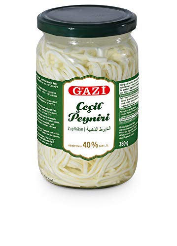 Gazi Zupfkäse - 4x 380g Glas - Kuhkäse Käse Cecil Peyniri eingelegt fein geschnitten handgearbeitet 40% Fett i. Tr. aus 100% Kuhmilch mild mikrobielles Lab vegetarisch glutenfrei Halal Gazi Zupfkäse - 4x 380g Glas - Kuhkäse Käse Cecil Peyniri eingelegt fein geschnitten handgearbeitet 40% Fett i. Tr. aus 100% Kuhmilch mild mikrobielles Lab vegetarisch glutenfrei Halal von Gazi