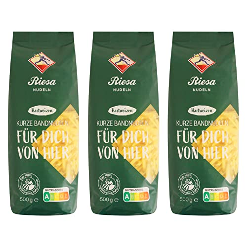 3er Pack Riesa Nudel Hartweizen Schmale Bandnudeln (3 x 500 g) von Riesa