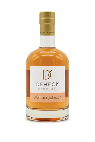Deheck Pfirsich Likör | Fruchtige Note von Weinbergs-Pfirsichen | Pfirsich-Schnaps aus deutscher Manufaktur | Premium Weinbergspfirsich-Likör (1x 500ml 20% Vol.) von Deheck