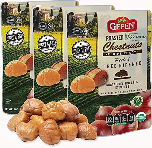 Gefen Ganze Kastanien, geröstet und geschält, verzehrfertig, 150 g, 3 Stück von Gefen