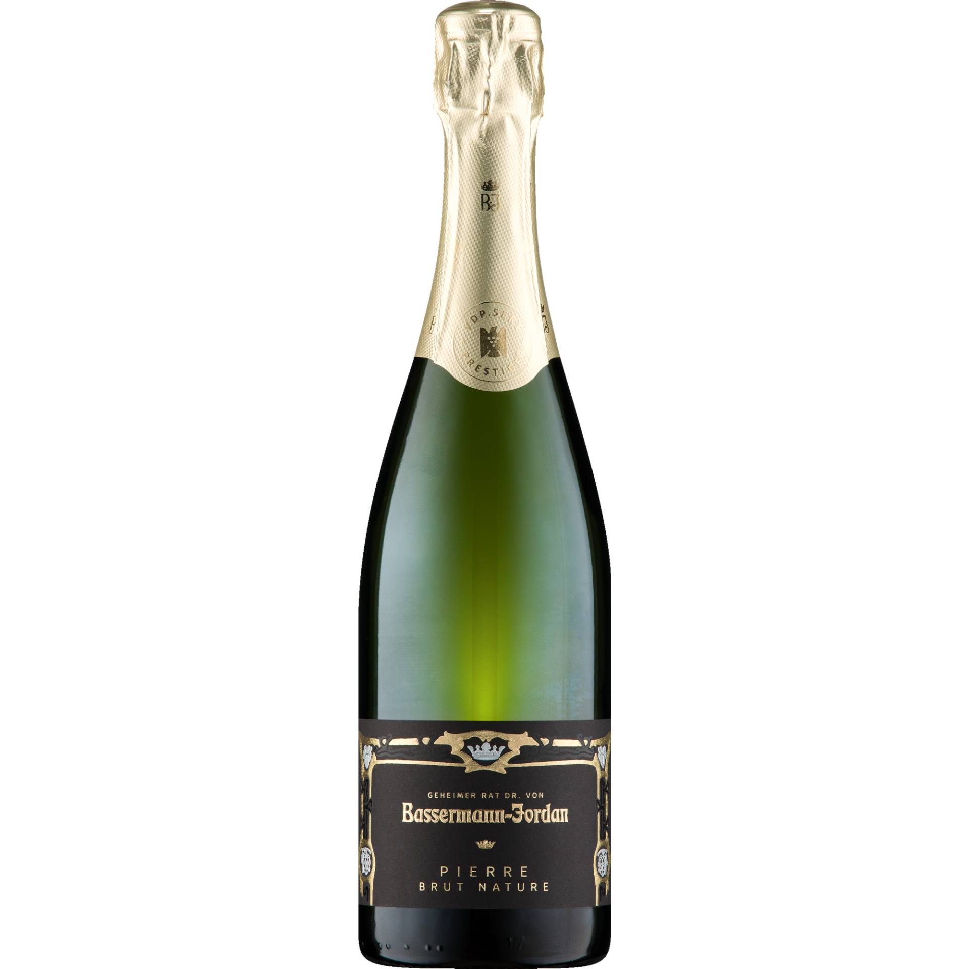 Pierre Cuvée Sekt, Brut Nature, Deutscher Sekt, Deutscher Sekt, 2017, Schaumwein Pierre Cuvée Sekt, Brut Nature, Deutscher Sekt, Deutscher Sekt, 2017, Schaumwein von Geheimer Rat Dr. von Bassermann-Jordan GmbH, D - 67146 Deidesheim
