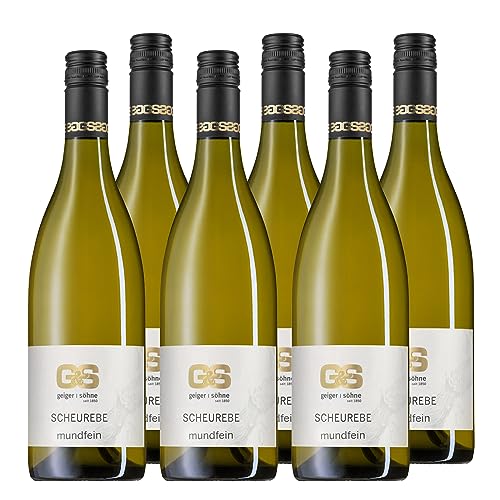 Geiger & Söhne Mundfein Scheurebe Kabinett feinher Weißwein Franken halbtrocken (6 x 0.75l) von Geiger & Söhne
