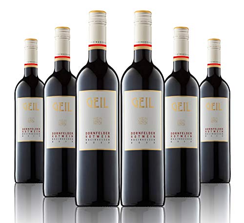 6 Flaschen Dornfelder Rotwein 2020 | lieblich/süß | Oekonomierat Johann Geil Erben | Reihnhessen | Deutscher Wein von Geil Dornfelder