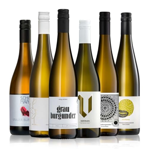 GEILE WEINE Weinpaket GRAUBURGUNDER (6 x 0,75) Probierpaket mit Grauburgunder aus Deutschland von GEILE WEINE