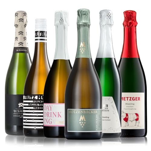 GEILE WEINE Weinpaket PRICKELNDES (6 x 0,75l) Probierpaket mit Sekt, Crémant, Schaum- und Perlweinen von Winzern aus Deutschland und Frankreich von GEILE WEINE