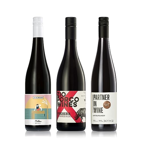 GEILE WEINE Weinpaket Rotwein trocken klein (3 x 0,75l) Bester Rotwein aus Deutschland, Argentinien und Italien von GEILE WEINE