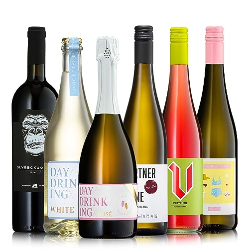 GEILE WEINE Weinpaket SOMMERWEINE (6 x 0,75l) Probierpaket mit Weißwein, Rotwein, Roséwein, Perlwein & Sekt von Winzern aus Deutschland & Italien von GEILE WEINE