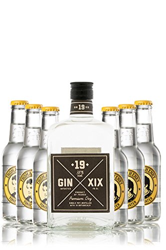 Gin XIX & Tonic Paket (1 x 0,7l) Bester französischer Premium Dry Gin mit (6 x 0,2l) Tonic Water von Thomas Henry von GEILE WEINE