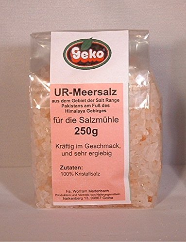 "GEKO" Salz-/Salzmischungen mit Himalayasalz aus der Salt Range Pakistan, im Nachfüllbeutel - OVP (Himalayasalz* - Granulat für die Salzmühle 250g) von Geko