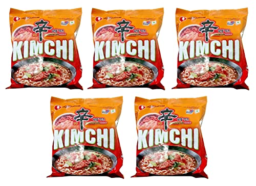 Nongshim Kimchi Ramyun 120g (5 Stück) - Instant Korean Style Traditional Spicy Noodle - Excellent for Snacking, Stir-Frying, Or As A Quick Side Dish von Gemeric