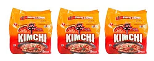 Nongshim Kimchi Ramyun 600g (120gx5) (3 Stück) - Instant Korean Style Traditional Spicy Noodle - Excellent for Snacking, Suppen, Or As A Quick Side Dish von Gemeric