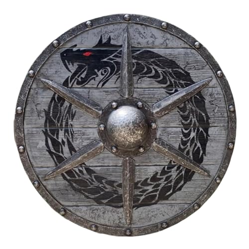 1 Stück mittelalterlicher Wikingerschild – mittelalterlicher Schild aus, dekoratives Schildspielzeug für Restaurant | Valhalla Warweave Wikingerschild, authentischer kampferprobter Schild 1 Stück mittelalterlicher Wikingerschild – mittelalterlicher Schild aus, dekoratives Schildspielzeug für Restaurant | Valhalla Warweave Wikingerschild, authentischer kampferprobter Schild von Generic